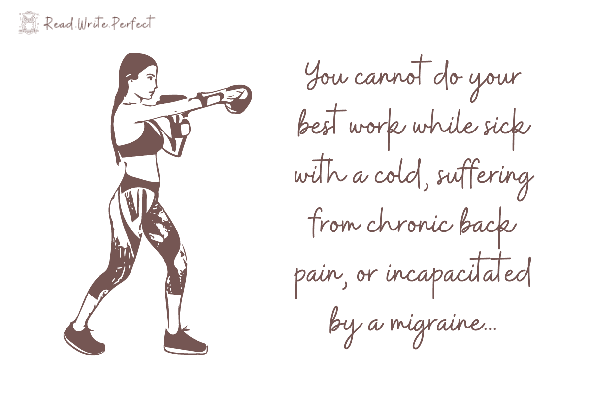 Boxing woman with quote
