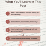 Six Tips for Effective Dissertation Proofreading